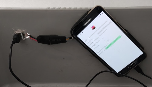Phone mounted in Frunk